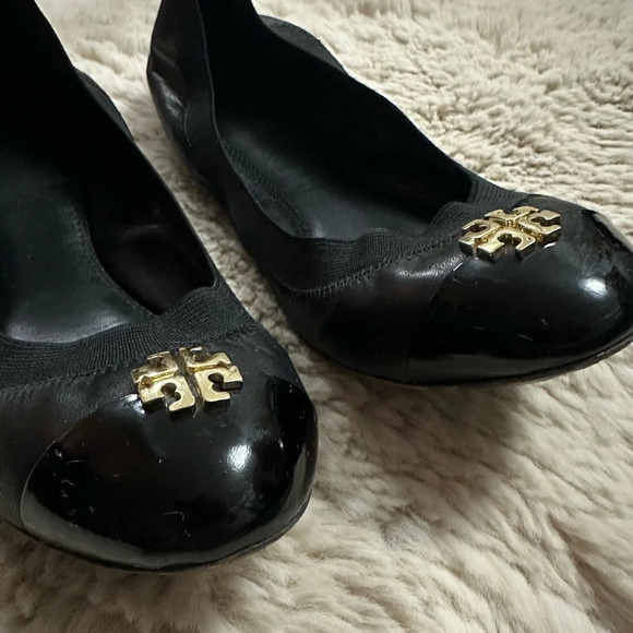 Tory Burch Jolie Leather Ballet Flats Black Size 9 - Picture 3 of 11